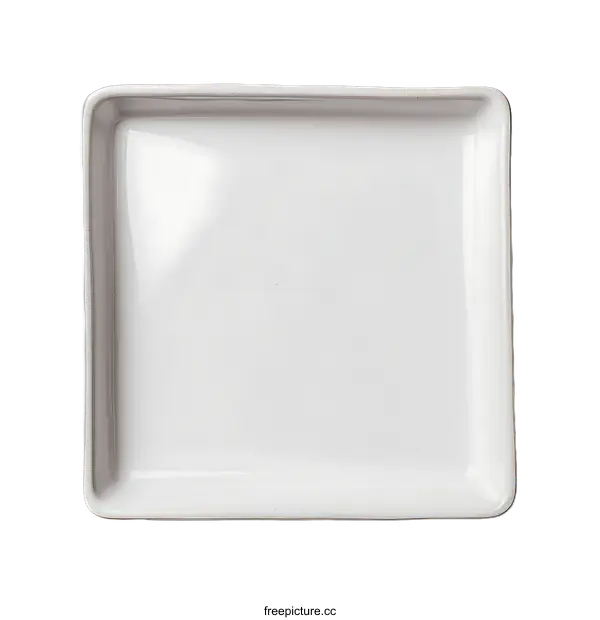 [Transparent Background PNG]White Square Ceramic Serving Dish