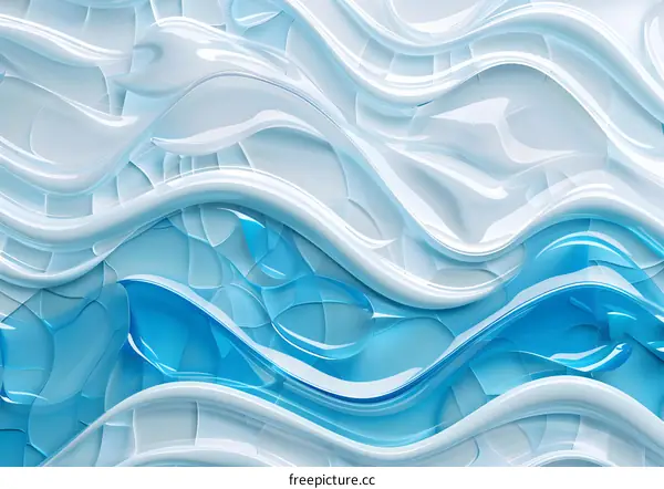 Abstract background with smooth blue and white waves