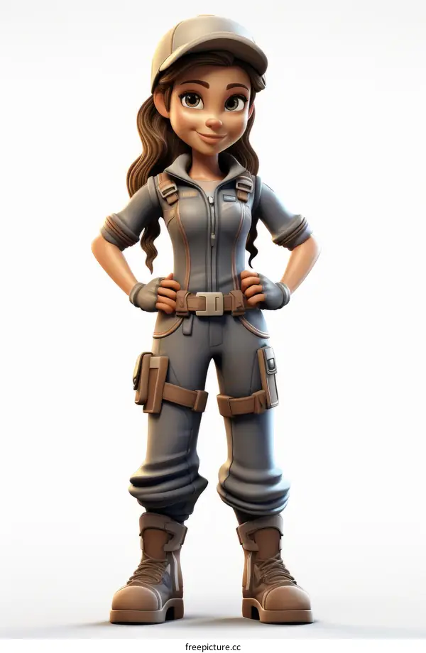 A cartoon image of a young girl wearing a jumpsuit