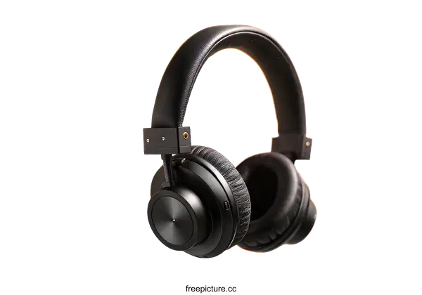 [Transparent Background PNG]Modern Black Over-Ear Headphones