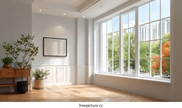 Modern Interior Design with Large Window View