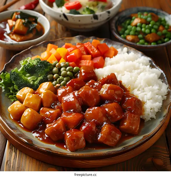 Close Up Of Chinese Food On Plate