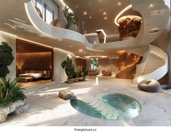 Modern Architectural Interior Design with Natural Elements