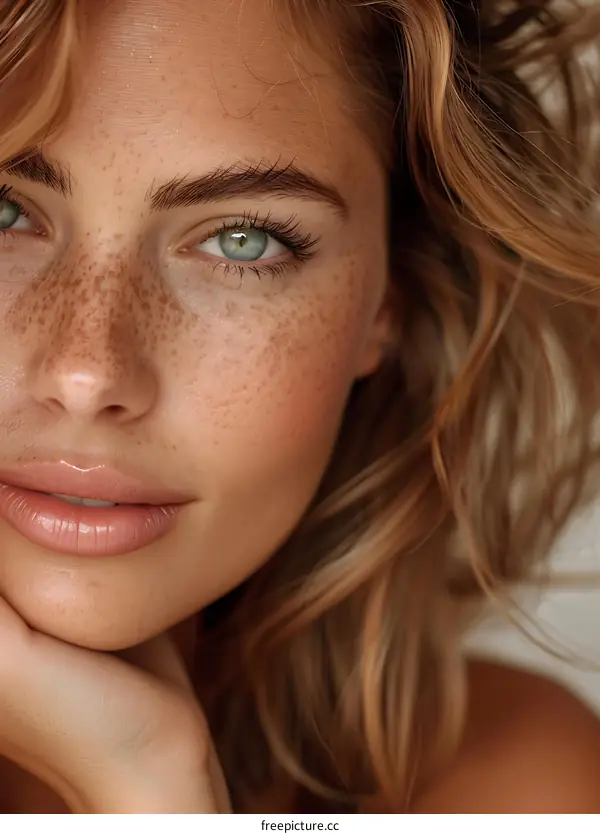 Close Up Beauty Portrait Woman