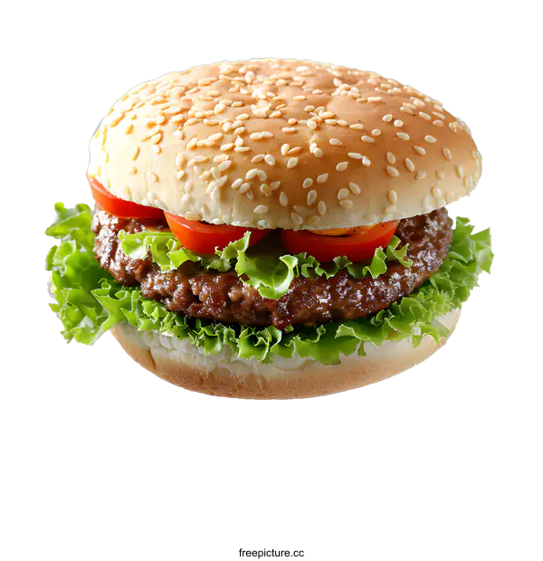 [Transparent Background PNG]Close Up Of A Delicious Hamburger