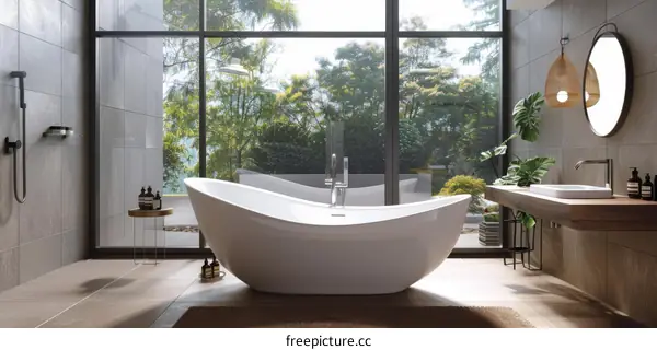Modern Spa-Style Bathroom with Natural Light