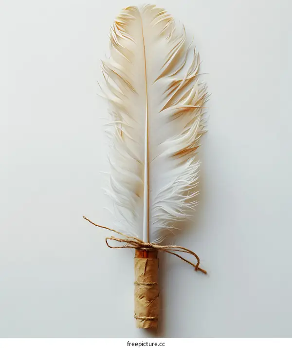 feather on white background