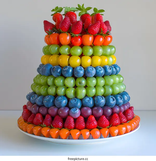 Rainbow fruit cake