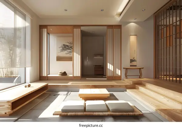 Minimalist Japanese Style Living Room Interior Design