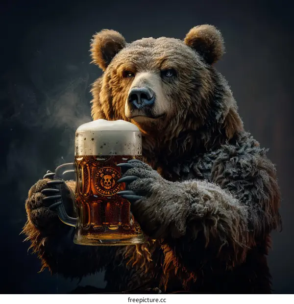Large Bear Holding a Beer Mug