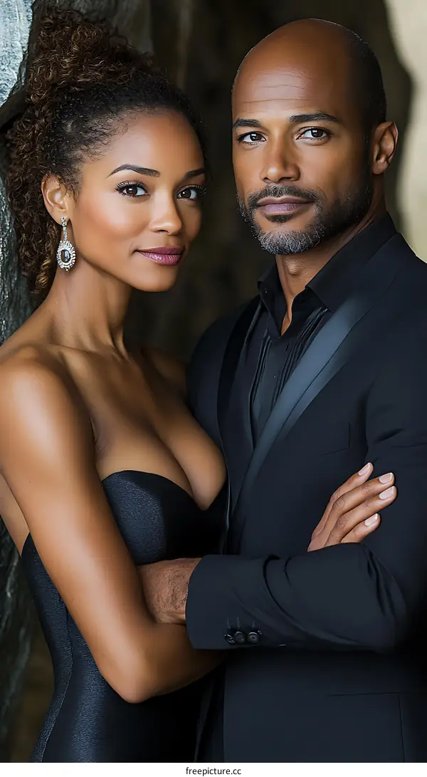 Couple in Formal Wear Studio Portrait