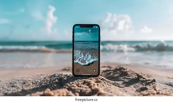 iPhone on the Beach With Ocean View