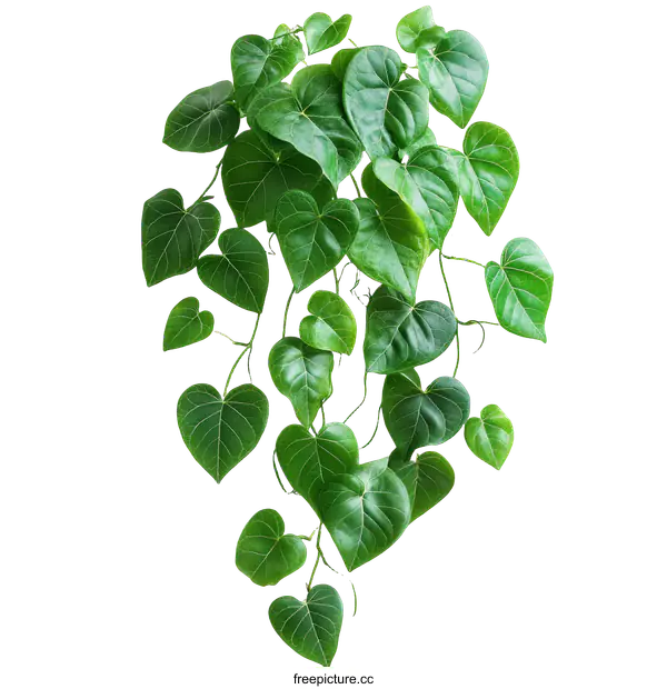 [Transparent Background PNG]Green Heart-Shaped Leaves Climber Plant Background