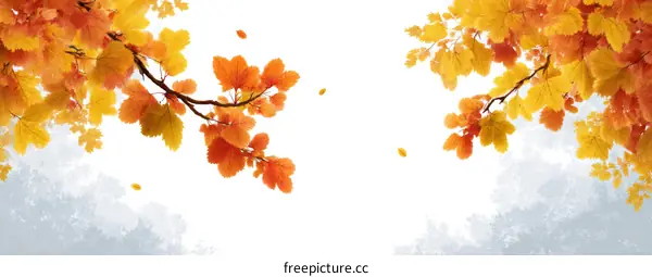 Autumn Leaves in the Air, Beautiful Autumn Scene