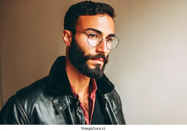 Close up portrait of a stylish man