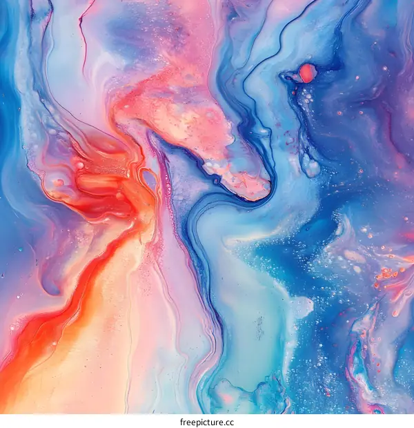 Abstract Swirling Acrylic Paint Colors