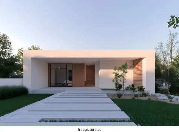 Minimalist Modern House Exterior with Wooden Accents