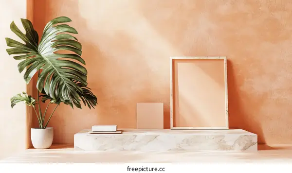 Minimalist Interior Design Mockup with Plant