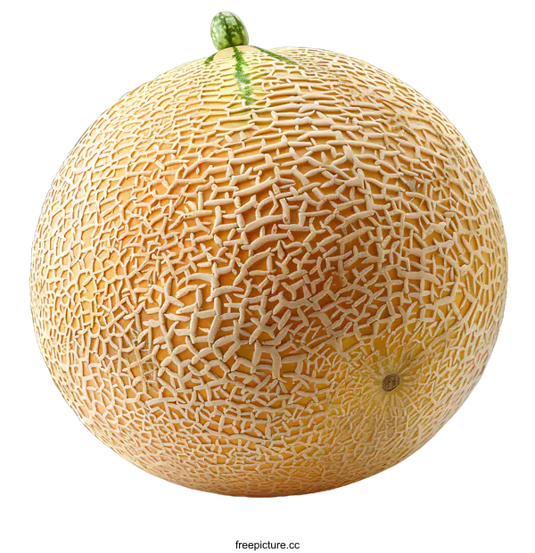 [Transparent Background PNG]Ripe cantaloupe melon isolated on white background