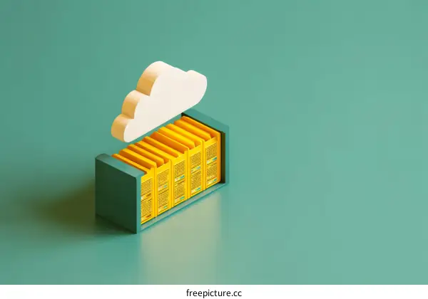 Cloud Computing Server Rack Illustration