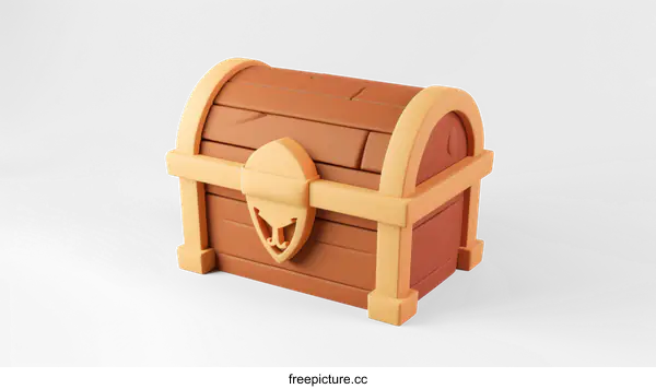 [Transparent Background PNG]A 3D Rendered Treasure Chest on a transparent background