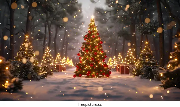 Christmas Tree in the Forest