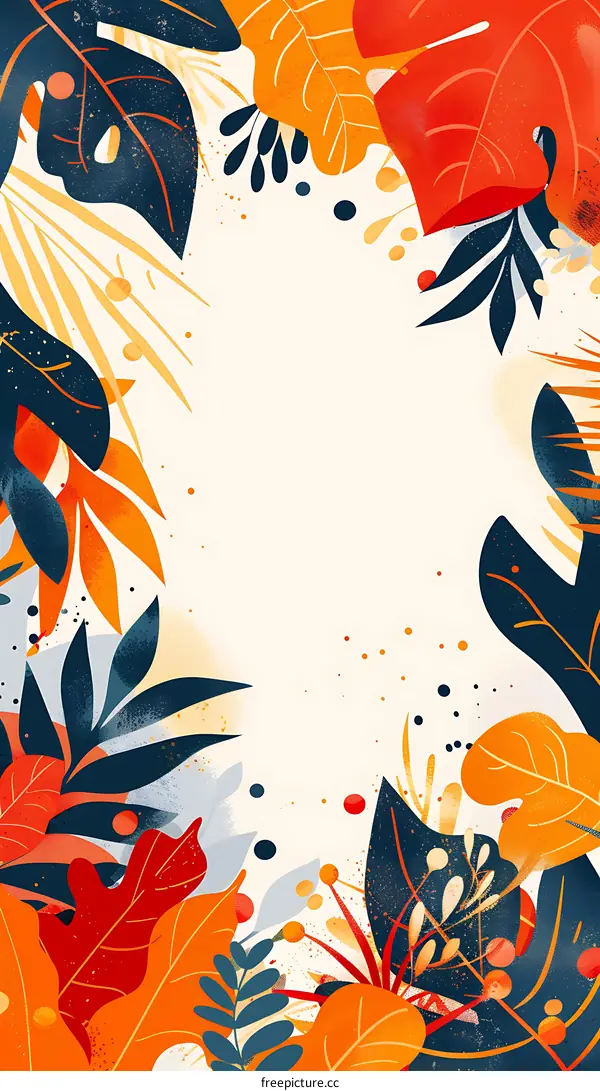 Tropical Leaves Frame Illustration