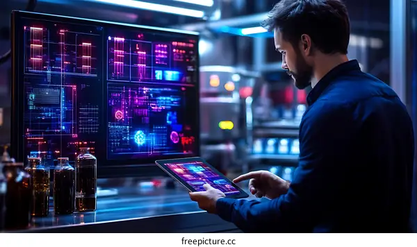 Technician Working on Digital Control Panels