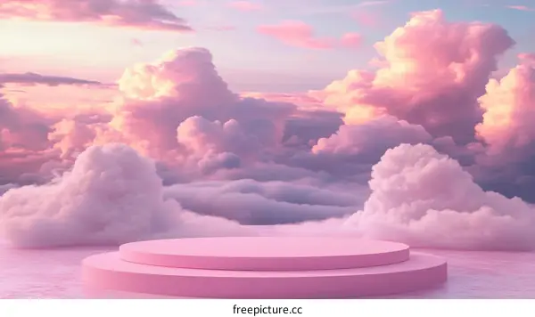 Pink Cloudscape Product Display Platform