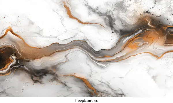Black and gold marble texture with white background