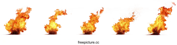[Transparent Background PNG]Abstract Fire Images Set on White Background