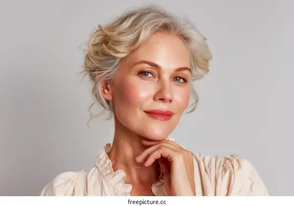 Mature Woman with Stunningly Beautiful Skin Portrait
