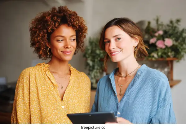 Two Diverse Women in a Friendly Conversation