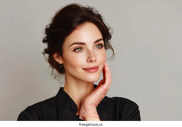 Beautiful Woman with Perfect Skin Care