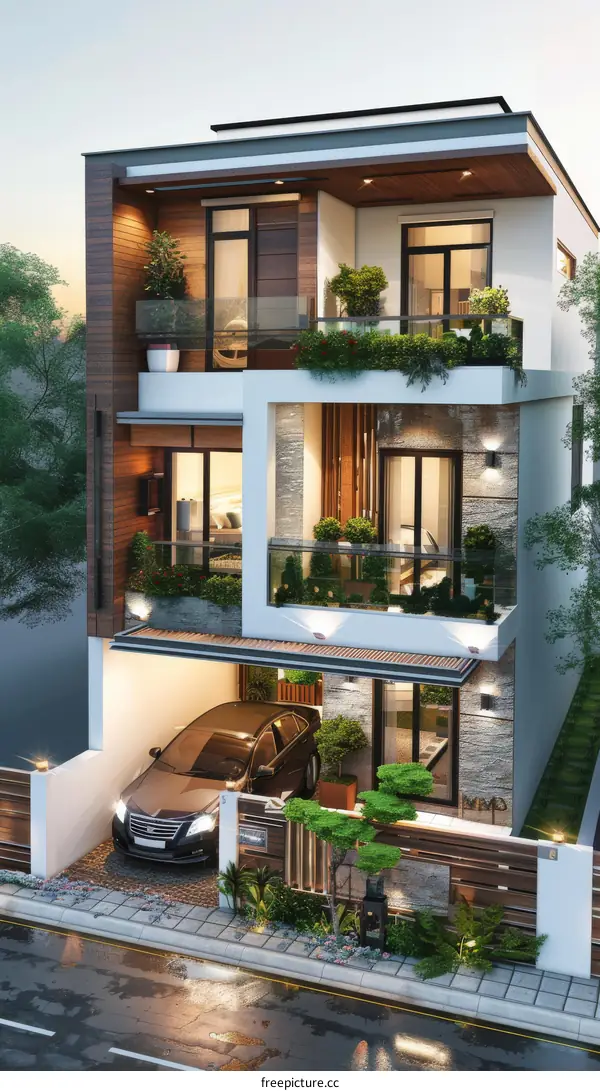 Modern Two-Story House Design with Garage