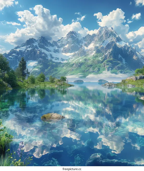 Serene Mountain Lake Scenery