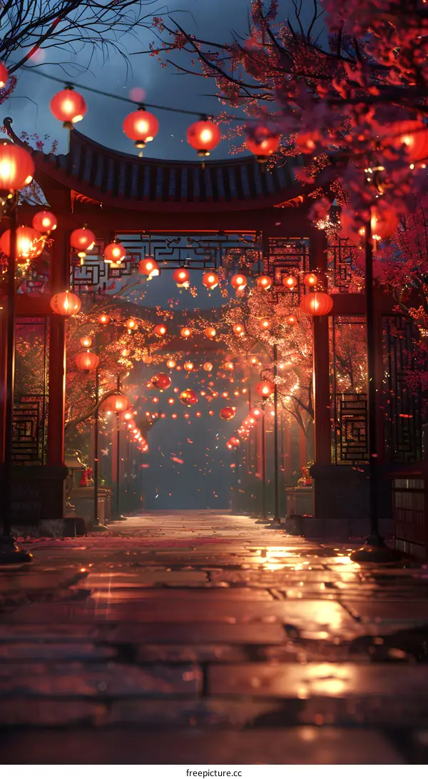 A beautiful Chinese style night scene