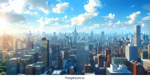 New York City Skyline with skyscrapers