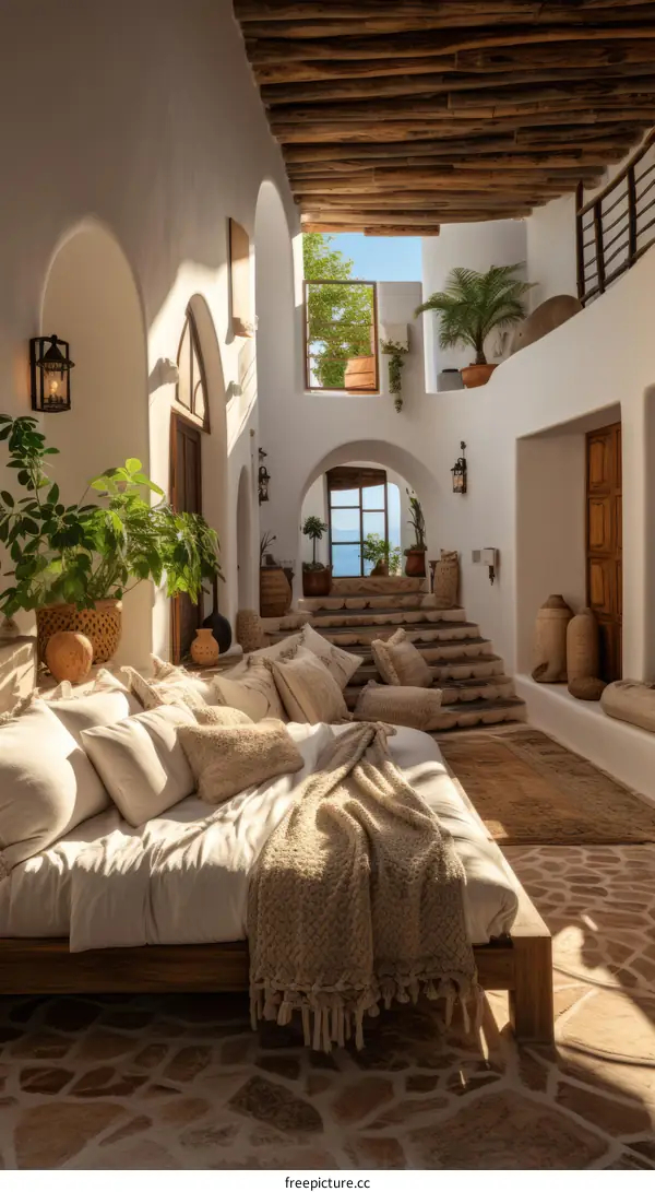 Modern bohemian rustic home interior design