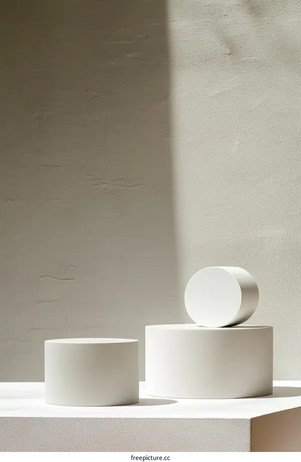 Minimalist Abstract Display Platform with Soft Light