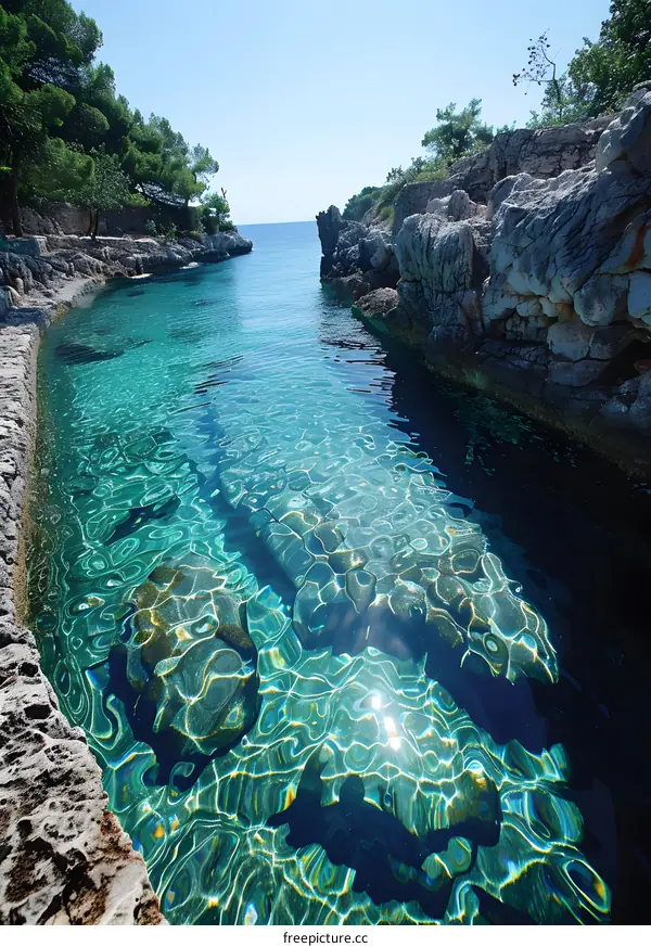 Crystal Clear Water in a Secluded Cove