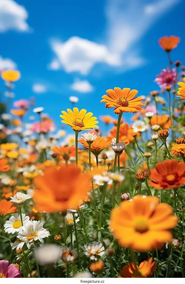 Field of flowers in full bloom