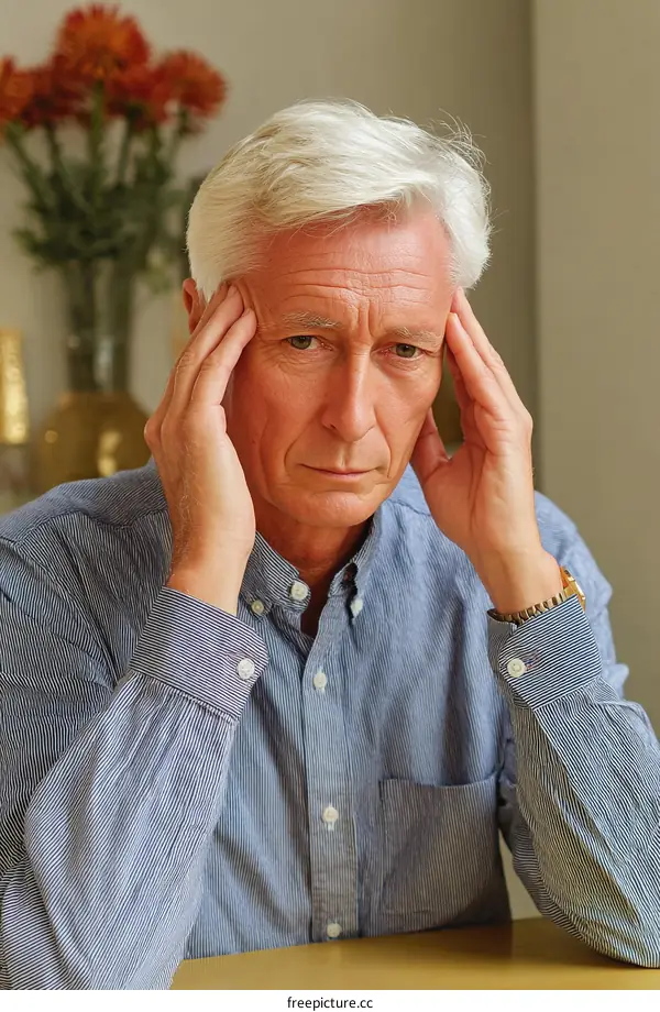 Mature Man Experiencing Head Pain