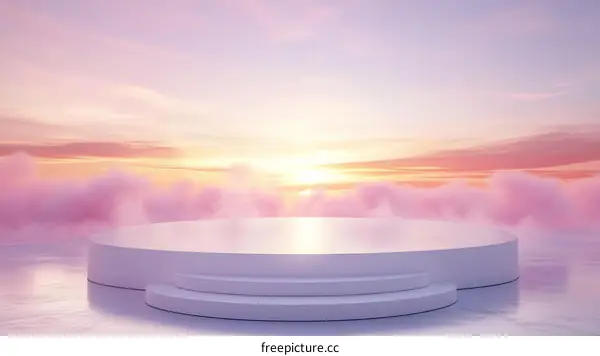 Pastel Sunrise Platform Display Scene