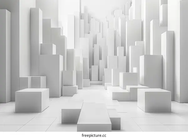 Abstract White Geometric Shapes Illustration