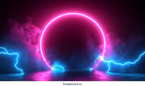 Neon Circle with Electric Lighting
