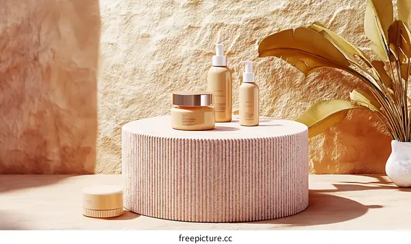 Elegant Skin Care Products Display in Natural Light