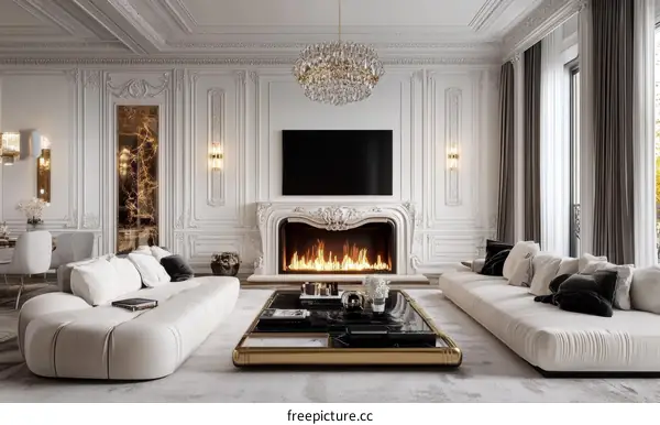Luxury Living Room Interior Design Illustration