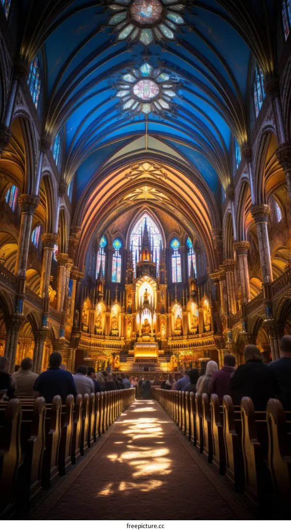 Interior of Montreal's Mary Queen of the World Cathedral