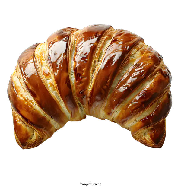 [Transparent Background PNG]Freshly Baked Croissant on White